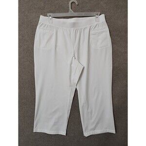 Chicos Zenergy Capri Pants Womens 2 US 12 White Lightweight Pull On Stretch